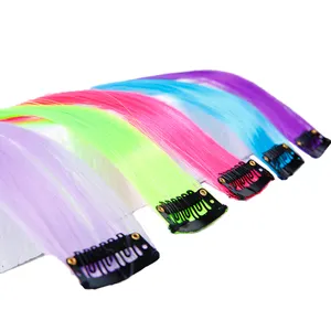 24 Colors Multi-Colors Straight Wave Clip on in Hair Extensions Hair Pieces Colored Party Highlights DIY Hair Accessories