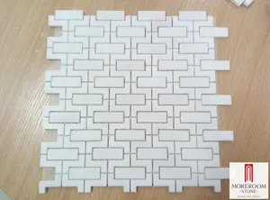 Мраморная Мозаика Белый Tumbled Bricks