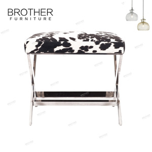 Home Storage Ottoman <strong>Stool</strong> Upholstery <strong>Crushed</strong> Green Velvet Bench Steel Legs