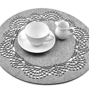 Çin fabrika ucuz su geçirmez keçe çay bardağı ince mat yemek mat süslemeleri coaster masa ince mat