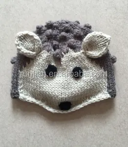 Chapeau en <span class=keywords><strong>tricot</strong></span> pour garçon en acrylique doux, imitation hérisson, animal - Product Image 1