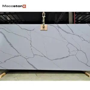 Countertop White Calacatta Artificial Quartz Wall Cladding Artificial Stone