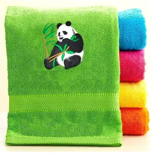 Hot sell fashion Professional factory Personalized custom embroidered animal pattern cotton bath towel