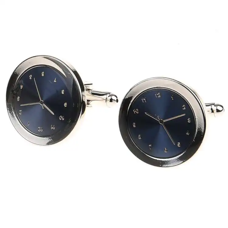 2022 New style Watch Clock Cufflinks Factory Existing Mold Nice Quality Cuff Link Gold Ear Tie Clips