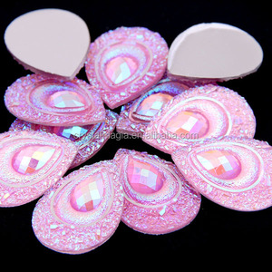 Crystal <span class=keywords><strong>Magia</strong></span> Tear Drop Resina Rhinestone Rosas Parte posterior plana Costura Strass - Product Image 4
