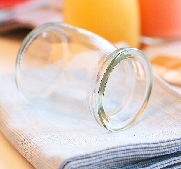 100ml Clear Round Glass Custom Decal Printing Logo Milk Bottle Juice Food Storage Bottle