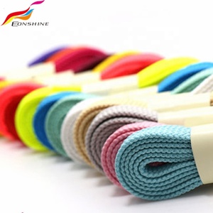 Tali Sepatu Atletik Tahan Lama Warna-warni Polos Tebal Poliester Putih - Product Image 1