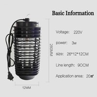 Lampe Anti-Moustiques et Mouches d'Intérieur, Matière ABS, Alimentation Électrique, Répulsif Souris à Semi-Conducteurs