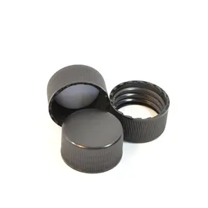 Tutup sekrup halus hitam putih, dengan penyegel induksi panas 18mm 20mm 24mm 28mm