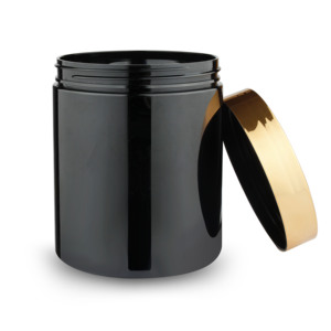 32 Unzen schwarze Plastik gläser mit Aluminium gold deckeln - Product Image 2