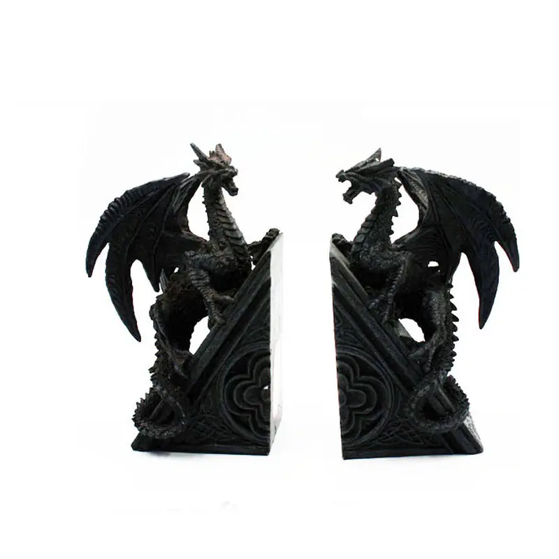 Su misura di alta qualità in resina drago fermalibri statua di decorazione per la vendita