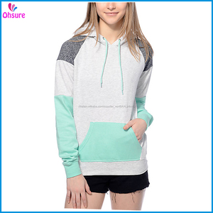 100% cotone di spugna francese grigio nero menta giacca sportiva abbigliamento fitness palestra <span class=keywords><strong>con</strong></span> cappuccio per le donne - Product Image 2