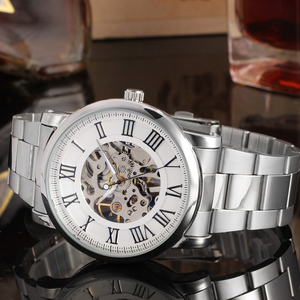 T-WINNER <span class=keywords><strong>Classico</strong></span> Meccanico Fascia Dell'acciaio inossidabile del Mens Orologi di Scheletro Mano A Buon Mercato Avvolgitore relojes hombre - Product Image 6