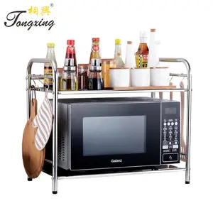 2 tier-50cm Kitchen multifunctional diy stainless steel Microwave oven storage rack shelf storage kitchen furniture