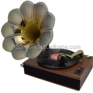 Melhor preço grande buzina decorações gramophone giratório com alto-falantes para venda