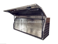 Boîte à outils extérieure en aluminium à motif damier personnalisée pour camion, remorque, ouverture latérale, étanche, anti-poussière, capacité de stockage de 200 L