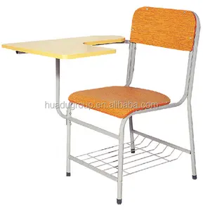 便宜的木板金属框架学生学校椅子与书写板