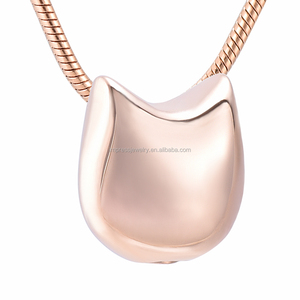 316L Acero inoxidable Memorial urna collar gato forma libre engravable PET cremación urna Collar para humanos PET recuerdo - Product Image 4