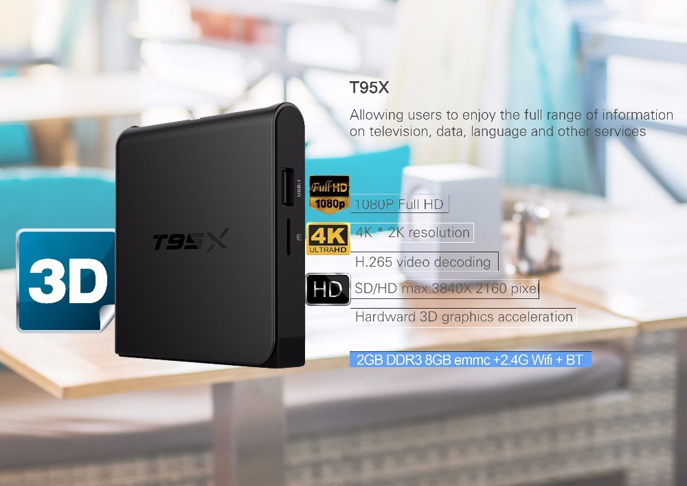 T95X 2 GB RAM Ott Android 6.0 Mise À Jour Du Firmware Android Smart Tv Box