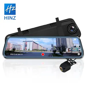 2021 di vendita caldo da 9.66 pollici IPS schermo HD dual lens 1296P media streaming camera car dash cam