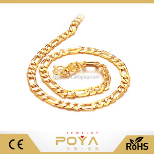 POYA Bijoux 18 K Or En Acier Inoxydable 6mm Large Hommes de Chaîne <span class=keywords><strong>Gourmette</strong></span> Collier - Product Image 1