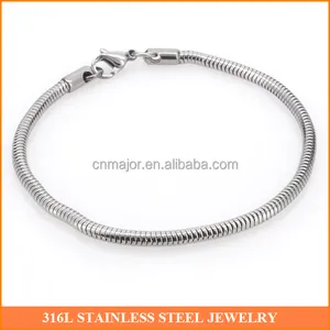 3.2mm Soft Snake Chain Stainless Steel Bracelet For Beads Fashion Jewelry Making