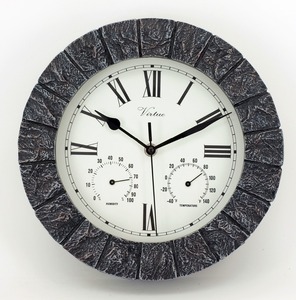 Garden Faux Stone Quartz Đồng Hồ Treo Tường Ngoài Trời Với Nhiệt Kế Không Thấm Nước - Product Image 4