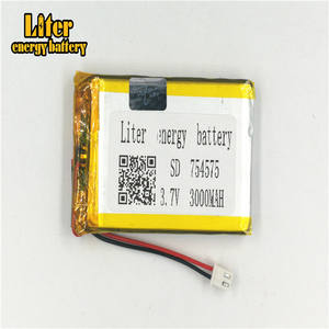Plug <span class=keywords><strong>2</strong></span>,5-<span class=keywords><strong>2</strong></span> P <span class=keywords><strong>3</strong></span>,7 V 754575, 704080 de 3000 mah de alta potencia de la batería lipo batería de polímero li-polímero recargable batería de litio - Product Image 2