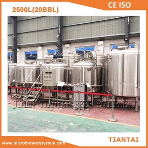 Tiantai 2500L Craft Four Vessel Bright Lager Beer Produce Costo de planta - Product Image 4