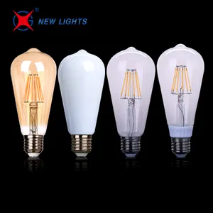 Decorative ST64 4w 6w 8w warm light 2200K edison e27 led filament bulb lights