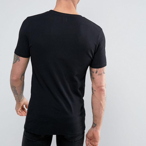 T-Shirt Slim Fit Lunga da <span class=keywords><strong>Uomo</strong></span> in Nero, 160 180 200 GSM, Vendita all'Ingrosso dalla Cina - Product Image 2