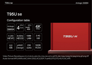fábrica de streaming se t95u mali 450 8 core gpu quad core android 6.0 <span class=keywords><strong>2</strong></span> gb 16 gb s905x amlogic caja de la tv inteligente - Product Image 3