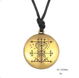 GX094 Tibetan Brigitte Voodoo Loa Veve 吊坠金钱 Talisman 财富护身符项链