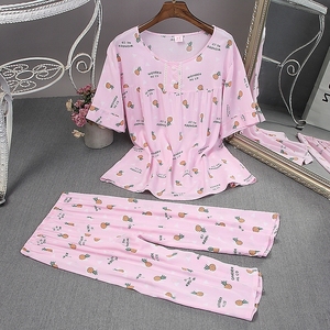 Ananas Loungewear femmes pyjama ensemble 2 pièces maison vêtements sommeil ensemble demi-pantalon ensemble filles rayonne pyjamas vêtements de nuit pour femmes - Product Image 4