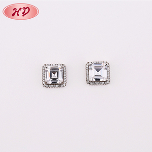 2021 Trending Products Cheap <strong>Fake</strong> <strong>Diamond</strong> Big Stone CZ Stud <strong>Earring</strong> - Product Image 2
