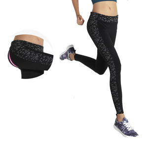 Pantalones de compresión elásticos para mujer, mallas de poliéster y LICRA con estampado de sublimación, reflectantes, a la moda - Product Image 2