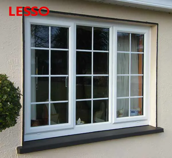 Lesso 100% Loodvrij Franse Stijl 10 Jaar Garantie Kleur Geen Verandering Sliding Upvc Venster