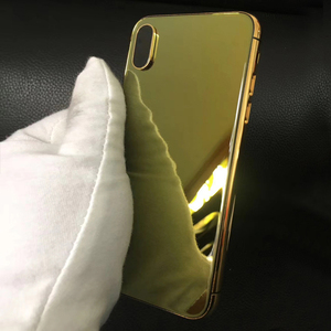 เคสโทรศัพท์มือถือ iPhone แบบกำหนดเอง หนา 7 ไมครอน และ 3 ไมครอน ฝาหลังกระจกสีทอง คุณภาพสูง ดีไซน์คลาสสิก หรูหรา พร้อมฝาหลังโลหะ - Product Image 3