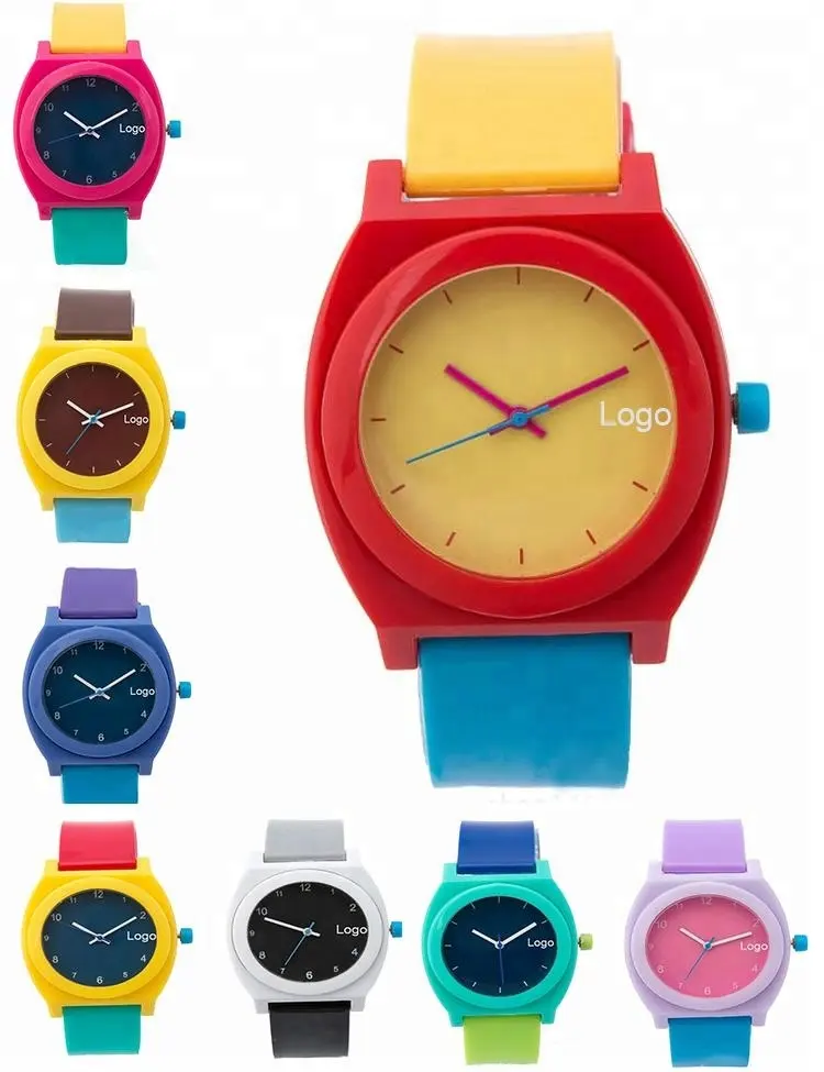 OEM ราคาถูกเด็กยอดนิยม Multicolor กีฬานาฬิกาควอตซ์ซิลิโคนกันน้ำโลโก้ที่กำหนดเองเด็กนาฬิกาพลาสติก