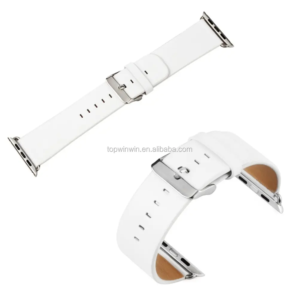 Pure White Plain leather strap for Apple watch leather band Apple series 3 2 1