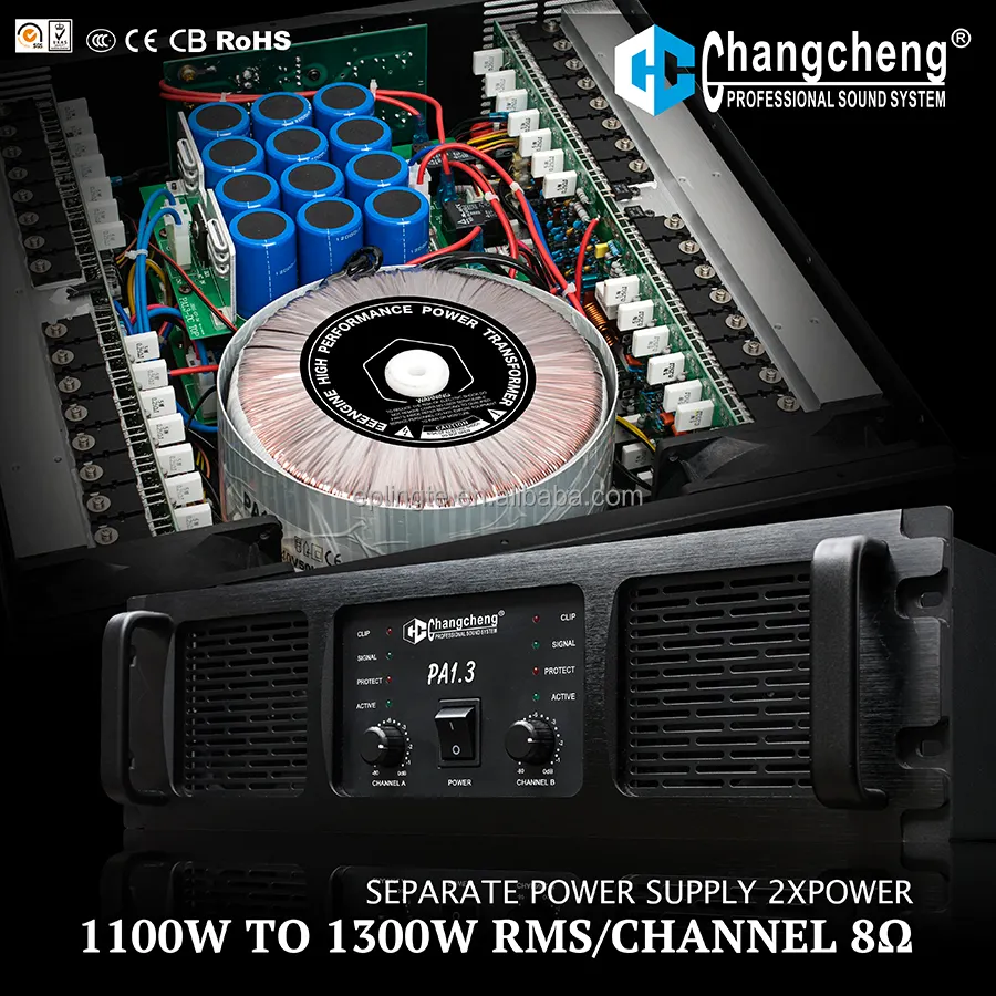 LINGTE/ChangCheng Pa1.3 Class H/GB סדרה, צליל ברור, בס הקפצת 3U מקצועי אמצע חלשות DJ, KTV מגבר כוח