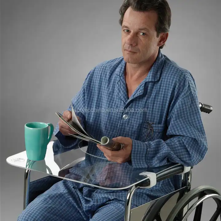großhandel saubere rollstuhl runden tablett, stuhl tabelle benutzer  definierte design acryl rollstuhl tablett tisch runde