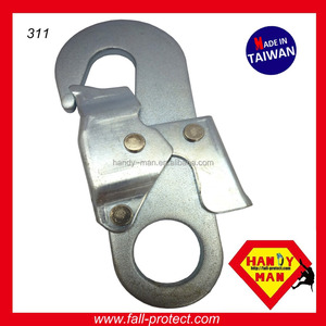 Forged Steel Double Safety Latch Industrial Big <b>Carabiner</b> with Eye Zinc Finish for Heavy Industry 20kN Breaking Strength - Product Image 3