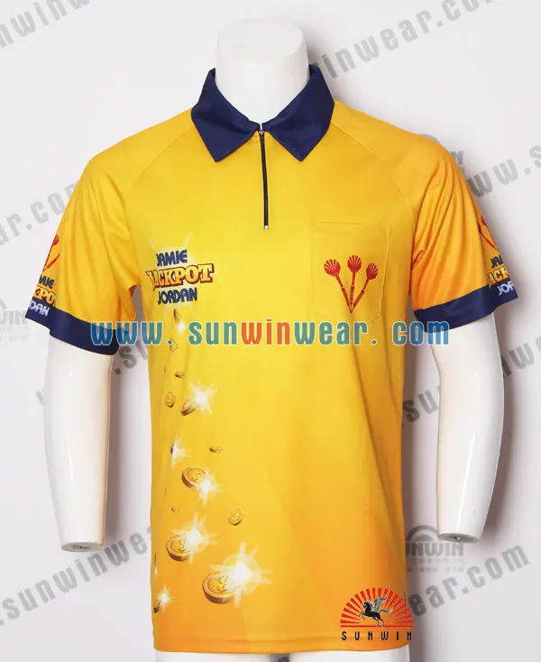 Đầy màu sắc tùy chỉnh phi tiêu jersey/thiết kế mới nhất thăng hoa phi tiêu sơ mi/dart polo t-shirt