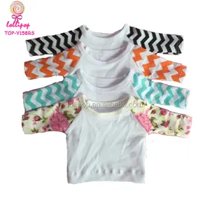 Wholesale dress up game doll clothes icing raglan t-shirt 18 inch doll clothes