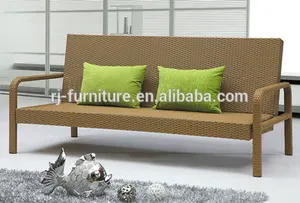Plegable kd sofá de la rota cama/sofá de dos plazas/tres- asiento/sintético imitar de metal al aire libre de mimbre muebles