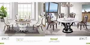 Moderne marbre top salle à manger ronde grande taille abordable cuisine dîner table - Product Image 2