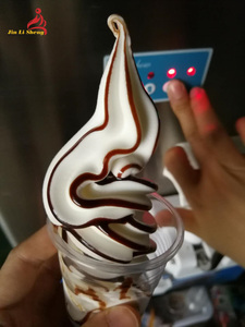 Bơm Thức Ăn Cao Overrun Thương Mại 3 Hương Vị Sữa Chua Đông Lạnh Mềm Phục Vụ Máy Làm Kem Với Hệ Thống Xi-rô Cầu Vồng - Product Image 4