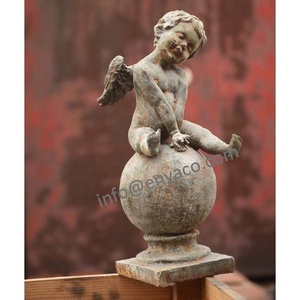 Statuette Decorative da Giardino, Figurine di Fate e Cupidi in Ghisa Arrugginita Naturale per Decorazione Casa e Prato - Product Image 4