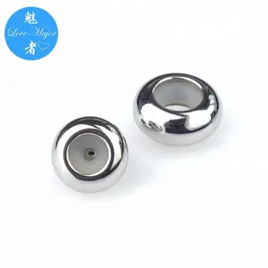 10Pcs Stainless Steel Adjustment Beads With Non-slip Silicone Ring